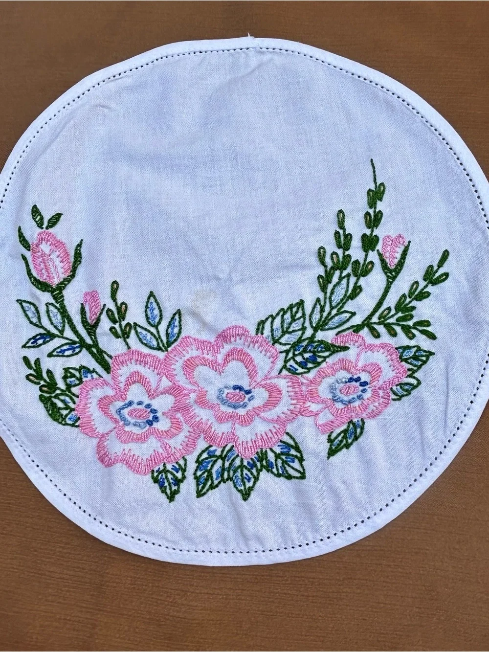 Vintage Set Hand-embroidered Runner & 2 Doilies
